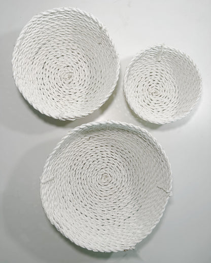 Mimpi Handwoven Bread Baskets (Set of 3) - White