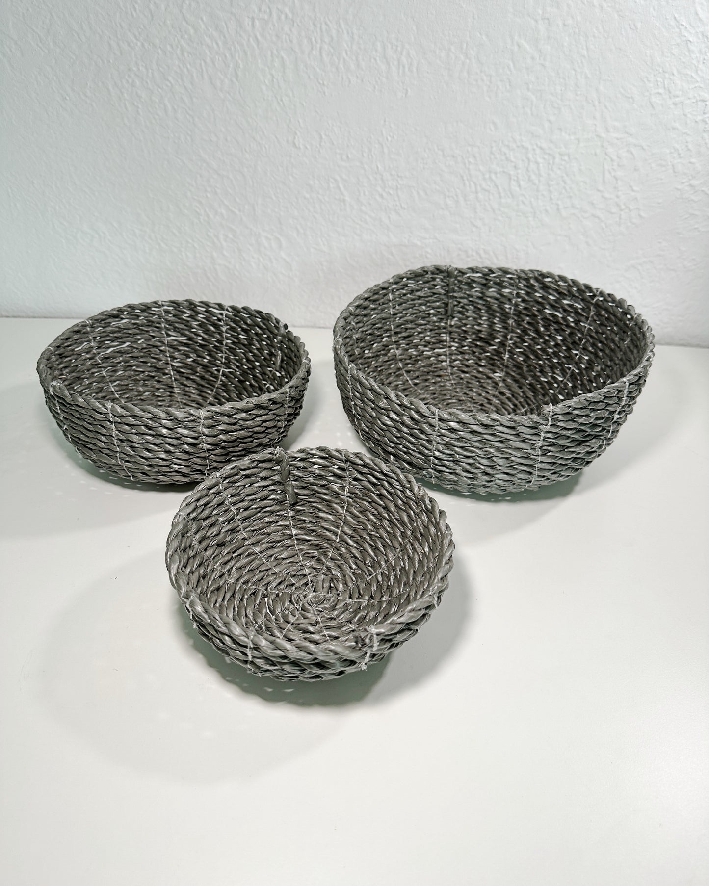 Mimpi Handwoven Bread Baskets (Set of 3) - Charcoal