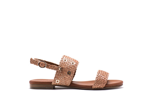 Cleopatra woven leather sandal - Nude