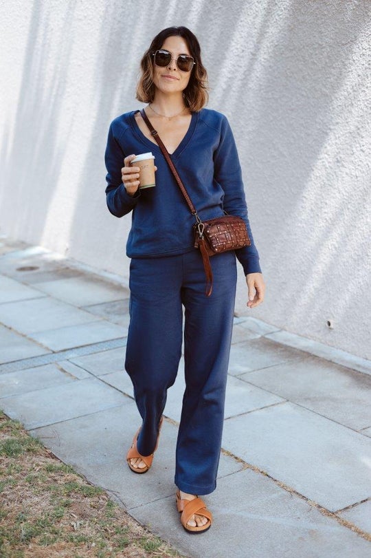 Maya Melbourne Como V Neck Fleece - Ash
